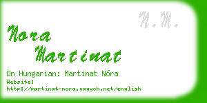 nora martinat business card